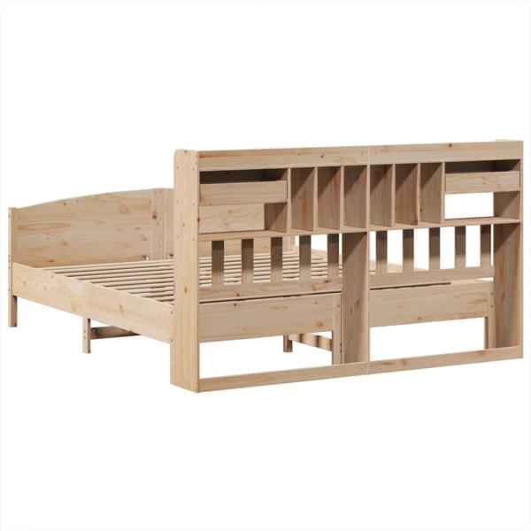 Massivholzbett mit Regal ohne Matratze 180x200 cm Kiefer