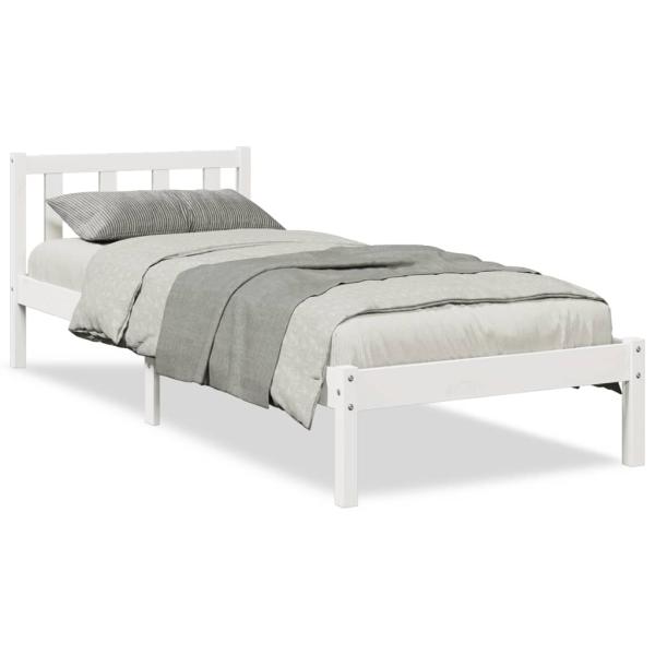 ARDEBO.de - Massivholzbett Extra Lang ohne Matratze Weiß 90x210 Kiefernholz