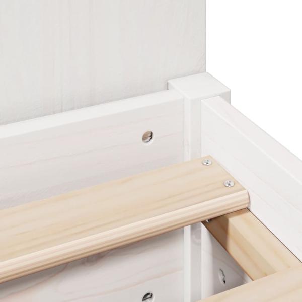 Massivholzbett mit Regal ohne Matratze Weiß 100x200 cm Kiefer