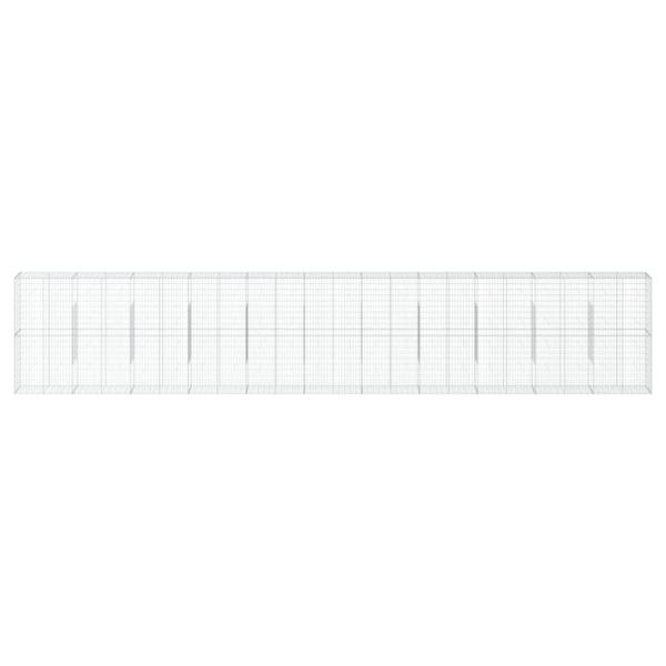 Gabione mit Deckel 1100x50x200 cm Verzinktes Eisen