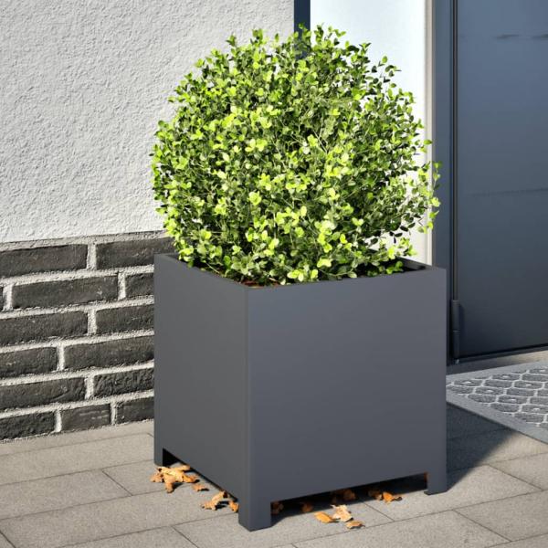 ARDEBO.de - Pflanzkübel 2 Stk. Anthrazit 40x40x40 Stahl