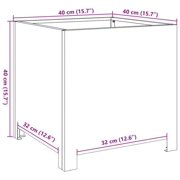Pflanzkübel 2 Stk. Anthrazit 40x40x40 Stahl