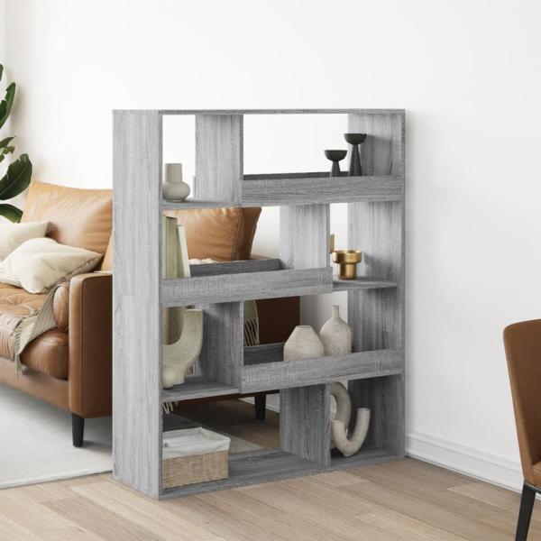 ARDEBO.de - Bücherregal Grau Sonoma 100x33x125,5 cm Holzwerkstoff