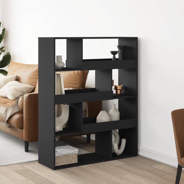 ARDEBO.de - Raumteiler Schwarz 100x33x125,5 cm Holzwerkstoff