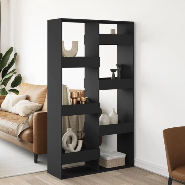 ARDEBO.de - Raumteiler Schwarz 100x33x175 cm Holzwerkstoff