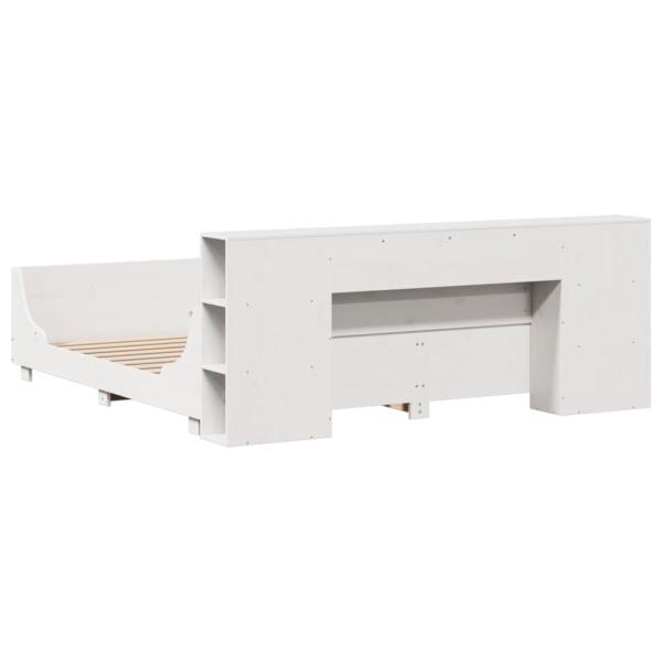 Massivholzbett ohne Matratze Weiß 200x200 cm Kiefernholz