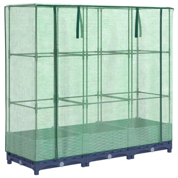 Hochbeet mit Gewächshaus-Aufsatz Rattan-Optik 120x40x123 cm
