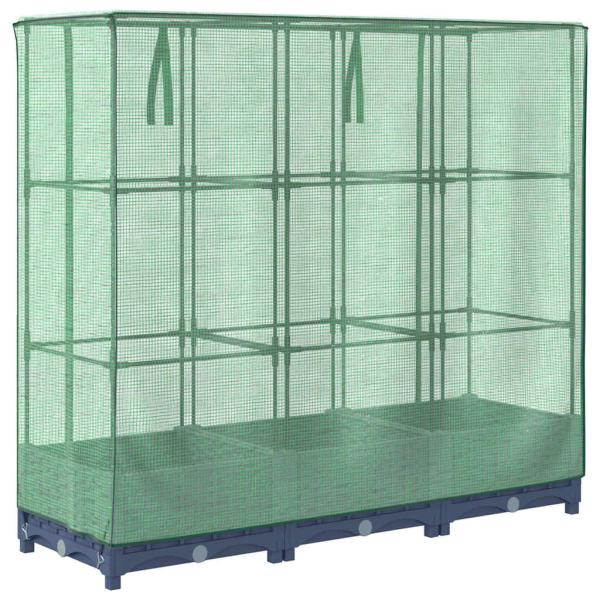 Hochbeet mit Gewächshaus-Aufsatz Rattan-Optik 120x40x123 cm