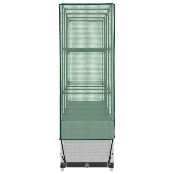 Hochbeet mit Gewächshaus-Aufsatz Rattan-Optik 160x40x138 cm