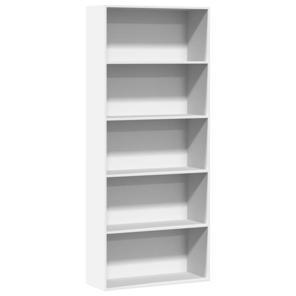 ARDEBO.de - Bücherregal Weiß 80x30x189 cm Holzwerkstoff