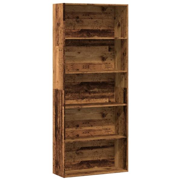 ARDEBO.de - Bücherregal Altholz-Optik 80x30x189 cm Holzwerkstoff
