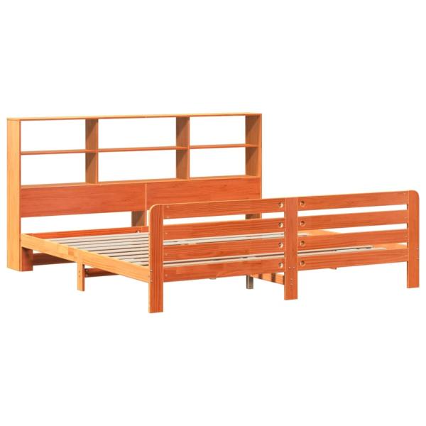 Massivholzbett ohne Matratze Wachsbraun 180x200 Kiefernholz