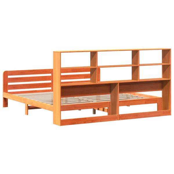 Massivholzbett ohne Matratze Wachsbraun 180x200 Kiefernholz