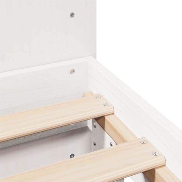 Massivholzbett ohne Matratze Weiß 160x200 Kiefernholz