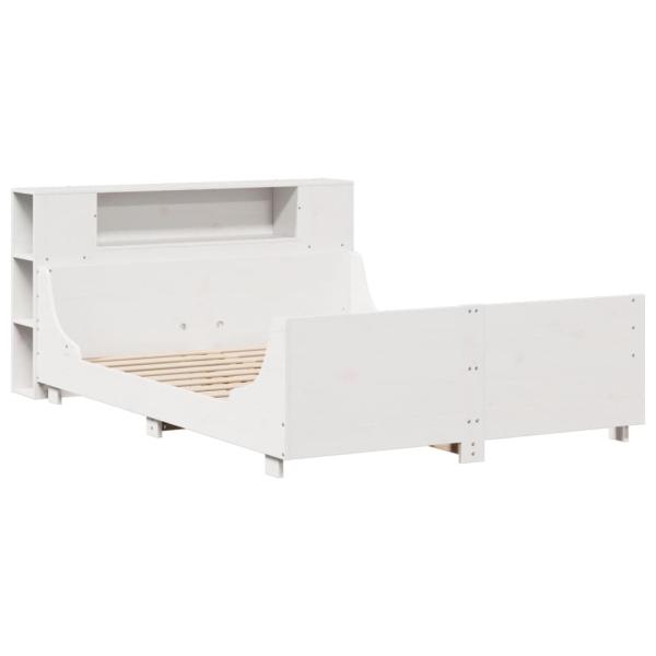 Massivholzbett ohne Matratze Weiß 135x190 cm Kiefernholz
