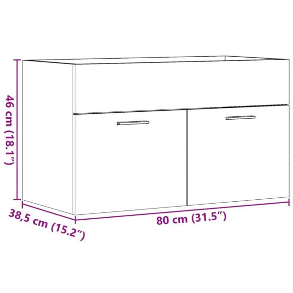 ARDEBO.de - Waschbeckenunterschrank Sonoma-Eiche 80x38,5x46cm Holzwerkstoff