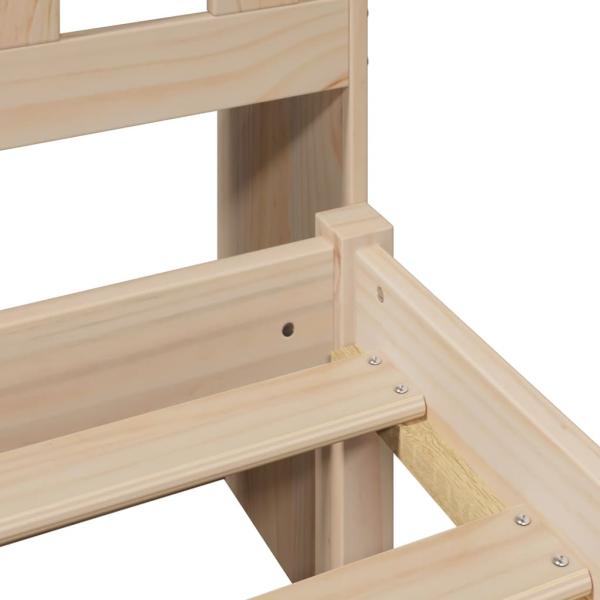 Massivholzbett mit Regal ohne Matratze 180x200 cm Kiefernholz