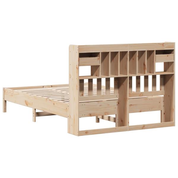 Massivholzbett mit Regal ohne Matratze 135x190 cm Kiefer
