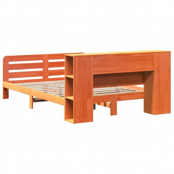 Massivholzbett ohne Matratze Wachsbraun 160x200 Kiefernholz