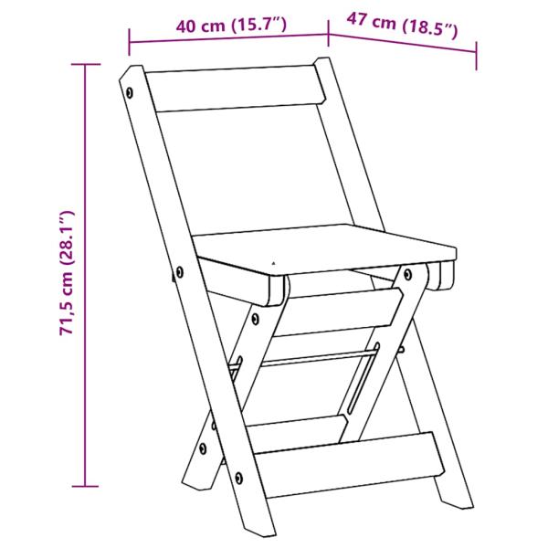 Esszimmerstühle Klappbar 4 Stk. Corona Grau Massivholz Kiefer