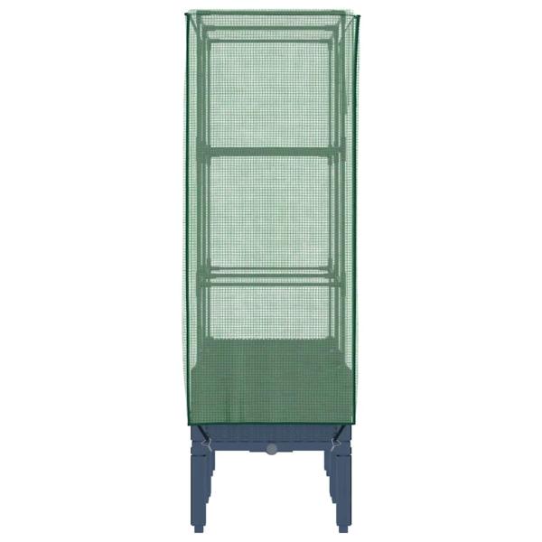 Hochbeet mit Gewächshaus-Aufsatz Rattan-Optik 80x40x140 cm