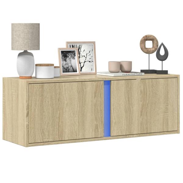 ARDEBO.de - TV-Wandschrank mit LED-Beleuchtung Sonoma-Eiche 100x31x35 cm