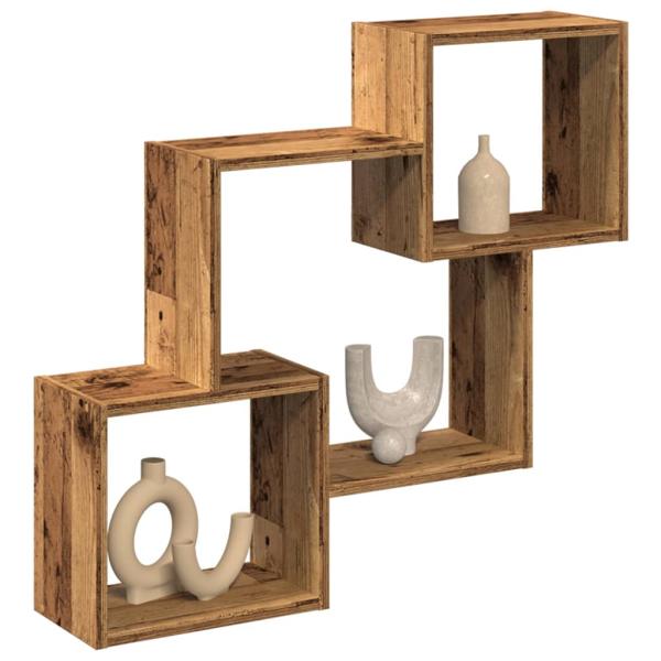 ARDEBO.de - Wandschrank 78x18x71 cm Altholz-Optik Holzwerkstoff
