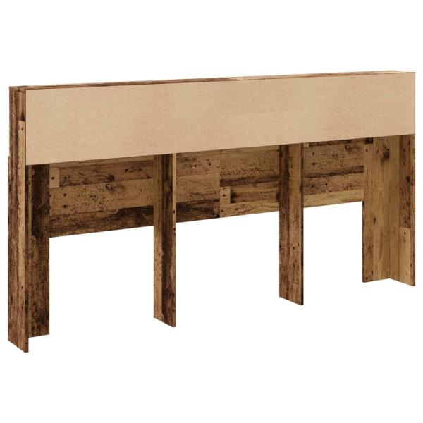 Bett-Kopfteil mit Ablagen Altholz-Optik 200x19x103,5 cm