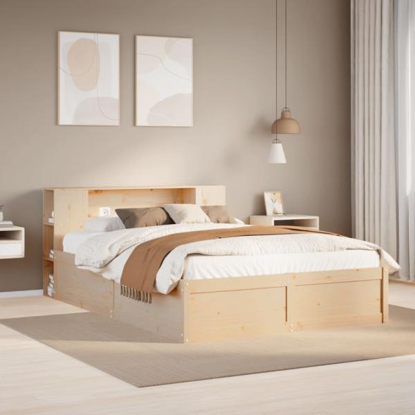 ARDEBO.de - Massivholzbett ohne Matratze 135x190 cm Kiefernholz