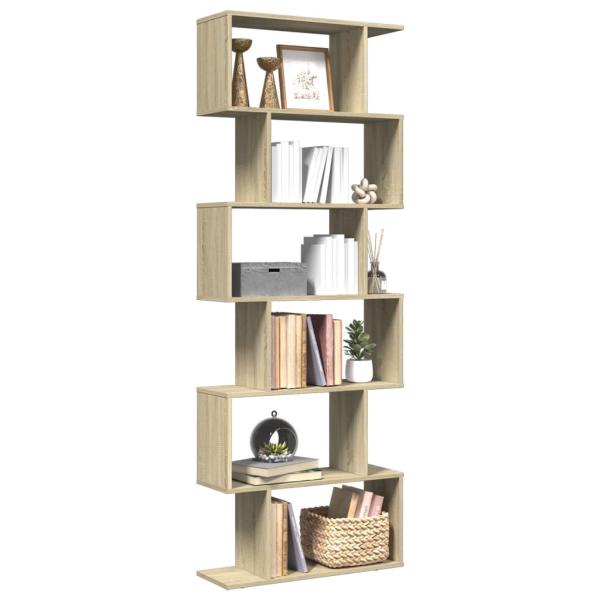 ARDEBO.de - Raumteiler-Bücherregal 6 Etagen Sonoma-Eiche 70x24x193 cm