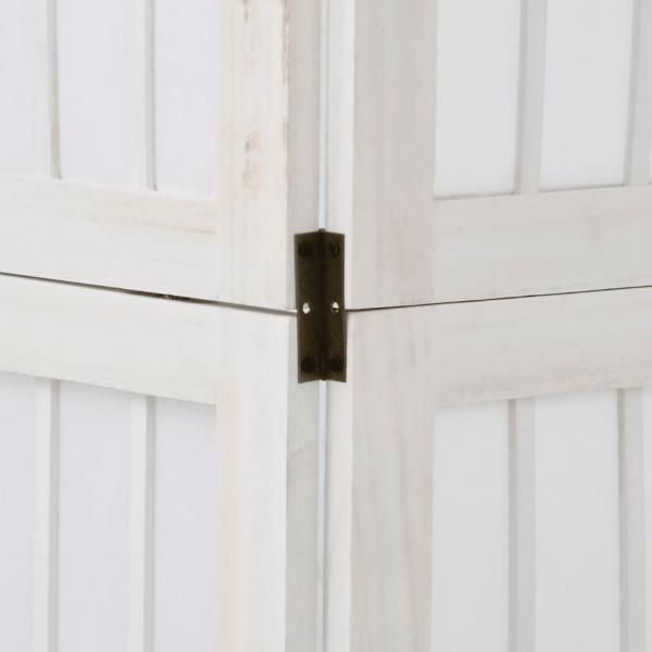 ARDEBO.de - 4-tlg. Raumteiler Weiß Massivholz Paulownia