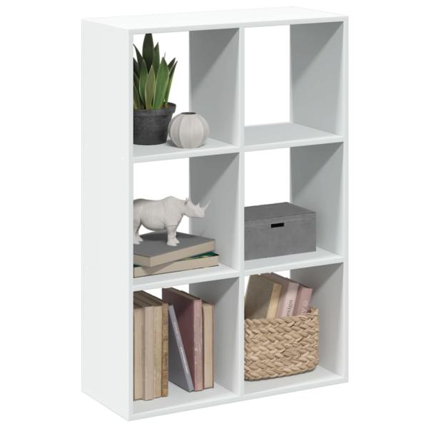 ARDEBO.de - Raumteiler-Bücherregal Weiß 69,5x29x103,5 cm Holzwerkstoff