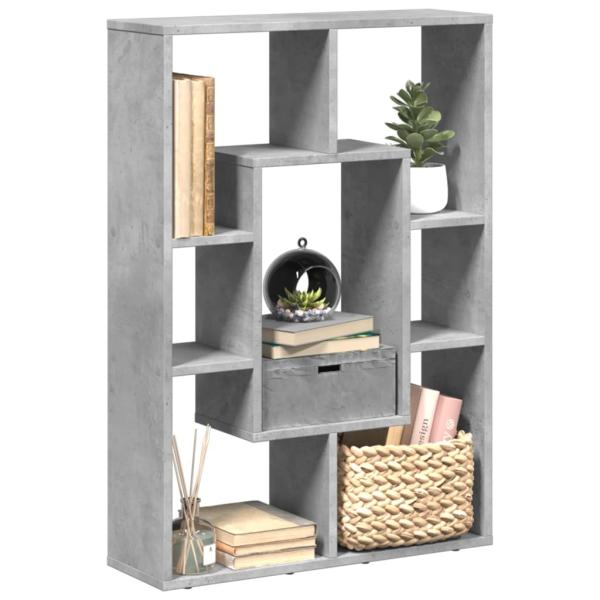ARDEBO.de - Bücherregal Betongrau 63x20x90 cm Holzwerkstoff