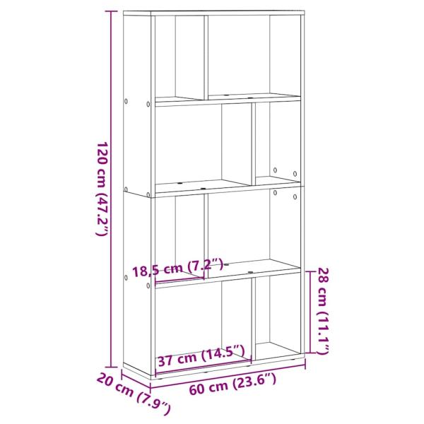 Bücherregal Artisan-Eiche 60x20x120 cm Holzwerkstoff