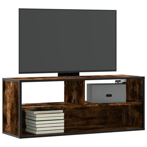 ARDEBO.de - TV-Schrank Räuchereiche 100x31x39,5 cm Holzwerkstoff und Metall