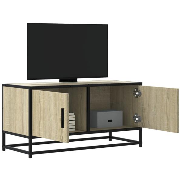 ARDEBO.de - TV-Schrank Sonoma-Eiche 80x34,5x40 cm Holzwerkstoff und Metall