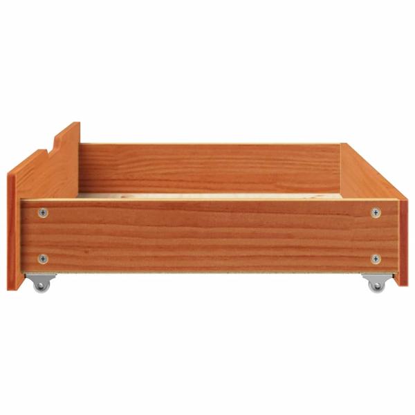 ARDEBO.de - Bettschubladen 2 Stk. Wachsbraun 80x55x16 cm Massivholz Kiefer