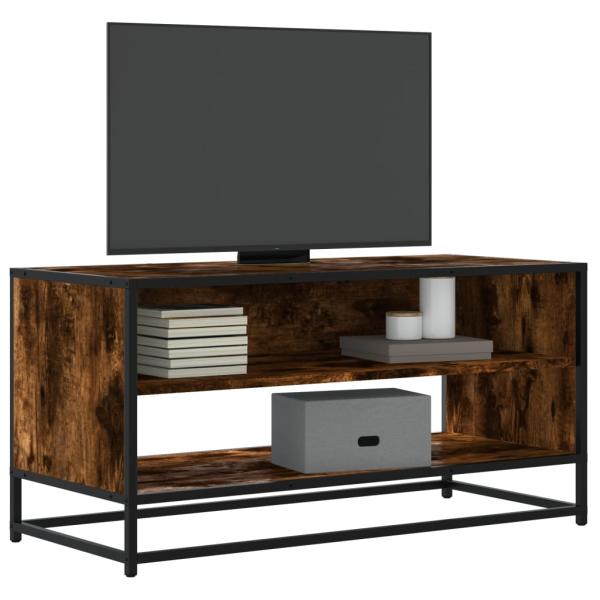 ARDEBO.de - TV-Schrank Räuchereiche 91x40x46 cm Holzwerkstoff und Metall