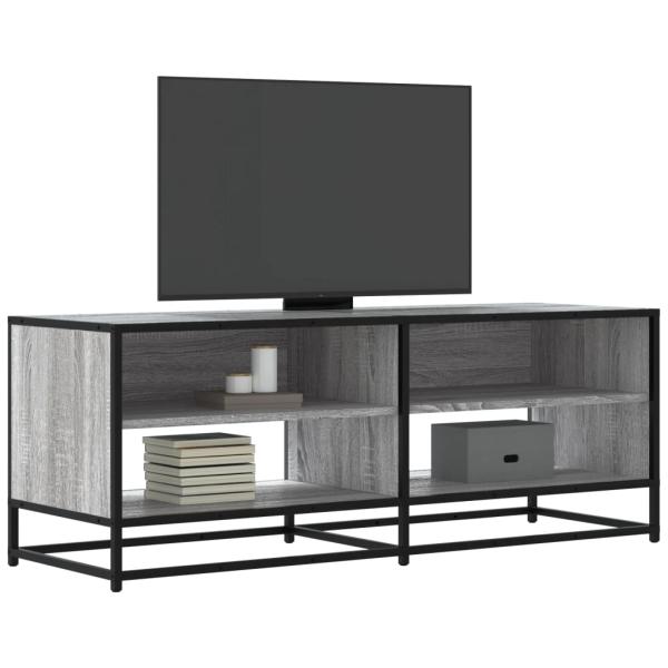 ARDEBO.de - TV-Schrank Grau Sonoma 120,5x40x46 cm Holzwerkstoff und Metall
