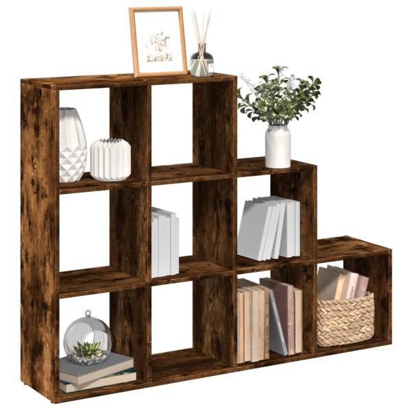 ARDEBO.de - Raumteiler-Bücherregal 3 Stufen Räuchereiche 137,5x29x103,5 cm