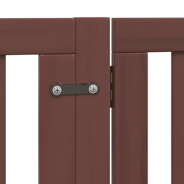 12-tlg. Hundetor mit Tür Faltbar Braun 960 cm Pappelholz