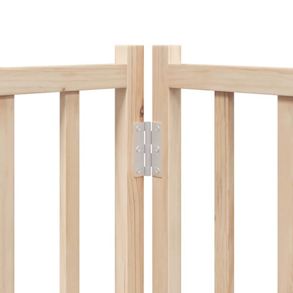 4-tlg. Hundetor mit Tür Faltbar 320 cm Massivholz Tanne