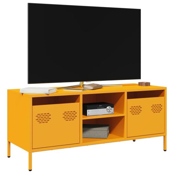 ARDEBO.de - TV-Schrank Senfgelb 101,5x39x43,5 cm Kaltgewalzter Stahl