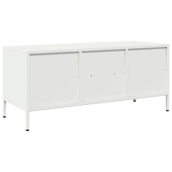 TV-Schrank Weiß 101,5x39x43,5 cm Kaltgewalzter Stahl