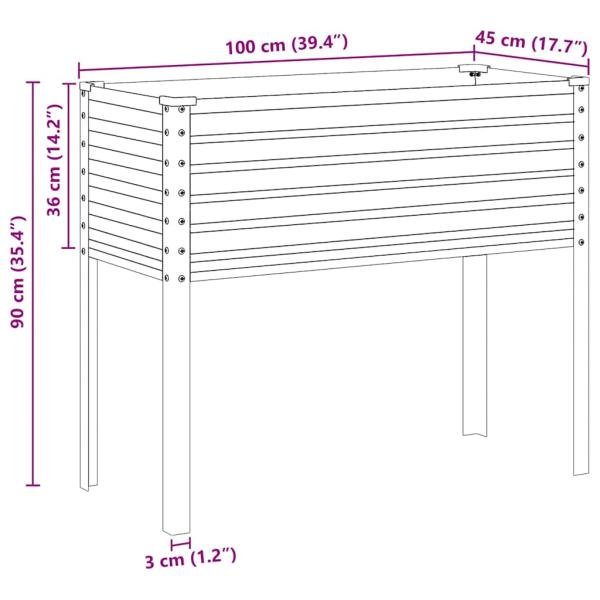 Pflanzkübel Grau 100x41x90 cm Stahl