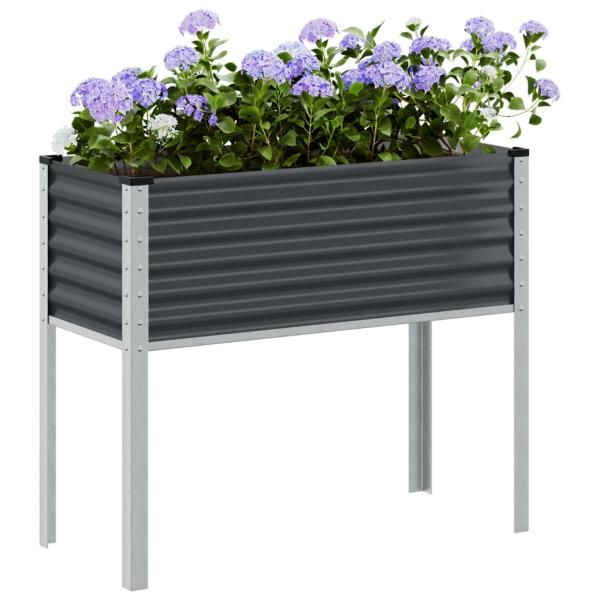 ARDEBO.de - Pflanzkübel Anthrazit 100x41x90 Stahl