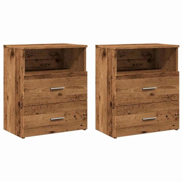 Nachttische 2 Stk. Altholz-Optik 50x32x60 cm Holzwerkstoff