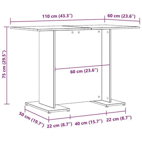 Esstisch Artisan-Eiche 110x60x75 cm Holzwerkstoff