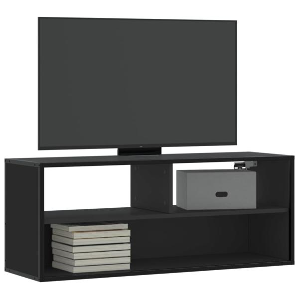 ARDEBO.de - TV-Schrank Schwarz 100x31x39,5 cm Holzwerkstoff und Metall