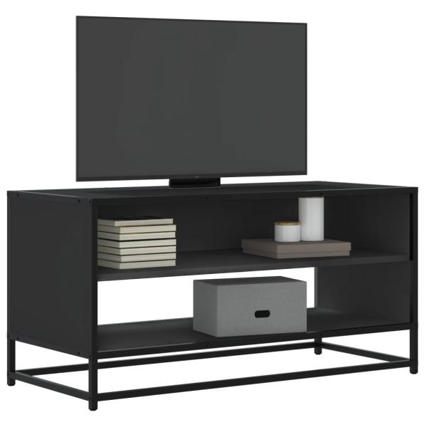 ARDEBO.de - TV-Schrank Schwarz 91x40x46 cm Holzwerkstoff und Metall